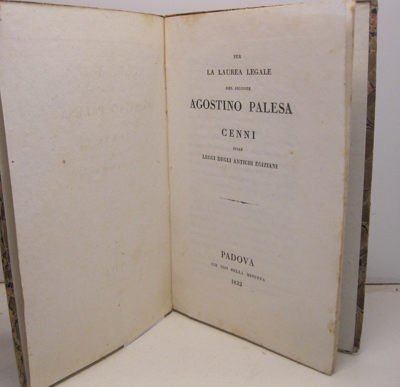 Per la laurea legale del signore Agostino Palesa. Cenni sulle leggi degli antichi Egiziani